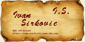 Ivan Sirković vizit kartica